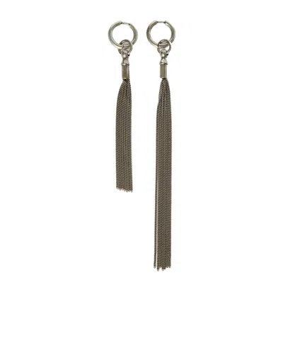 Ann Demeulemeester Asymmetrical Chain Tassel Earrings In Yellow
