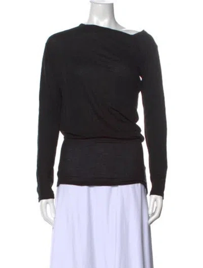 Pre-owned Ann Demeulemeester Asymmetrical Long Sleeve Top In Black
