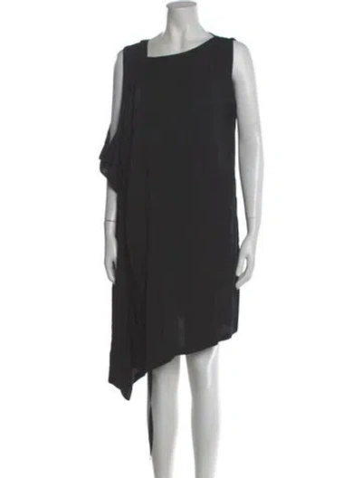 Pre-owned Ann Demeulemeester Asymmetrical Midi Length Dress In Gray