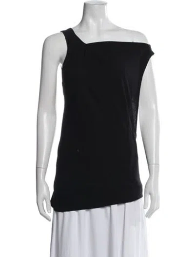 Pre-owned Ann Demeulemeester Asymmetrical Sleeveless Top In Black