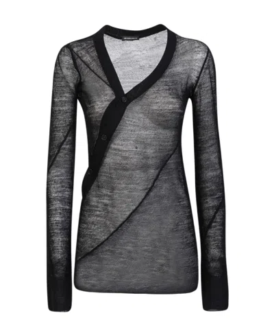 Ann Demeulemeester Asymmetrical Sweater In Black