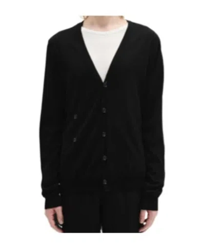 Ann Demeulemeester Asymmetrical Wool Cardigan In Black
