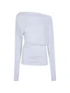 Ann Demeulemeester White Drop Shoulder Top In White