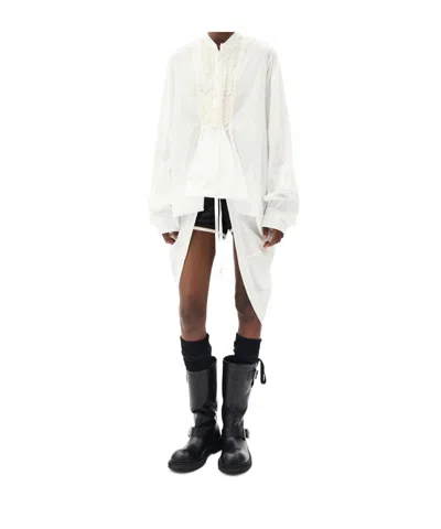 Ann Demeulemeester Ati High Comfort Shirt In White