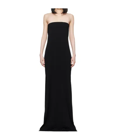Ann Demeulemeester Aura Strapless Jersey Long Dress In Black