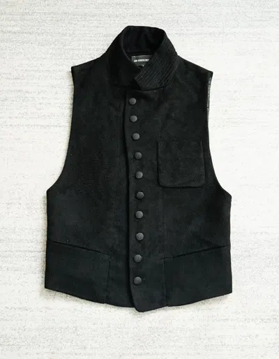 Pre-owned Ann Demeulemeester Autumn-winter Double Collar Rayon Silk Blend Vest In Black