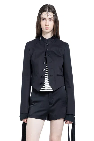 Ann Demeulemeester Bab Stand Collar Blouson In Black