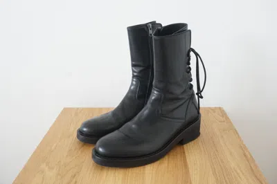 Pre-owned Ann Demeulemeester Backlace Corset Boots In Black