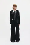 Ann Demeulemeester Balder Trapezoidal Stitch Oversized Sweater In Multicolor