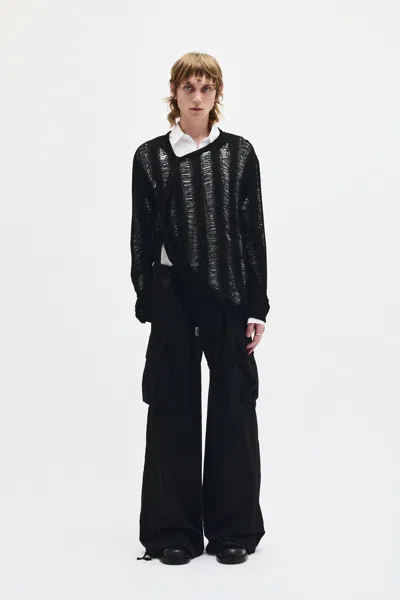 ANN DEMEULEMEESTER BALDER LADDER STITCH OVERSIZE SWEATER