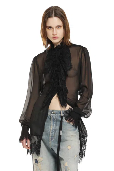 Ann Demeulemeester Barah Long Comfort Shirt In Black
