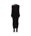 Ann Demeulemeester Barbro Dropped Shoulder Midi Knitted Dress In Black