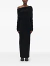 Ann Demeulemeester Barbro Off-shoulder Midi Dress In Black