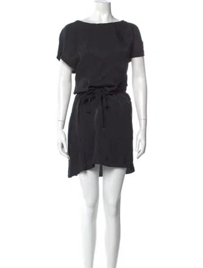 Pre-owned Ann Demeulemeester Bateau Neckline Midi Length Dress In Black