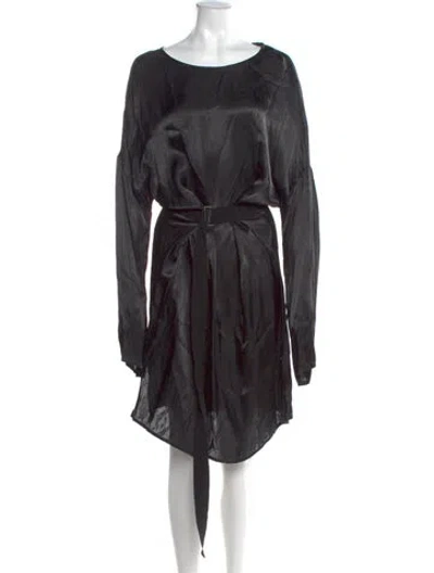 Pre-owned Ann Demeulemeester Bateau Neckline Midi Length Dress W/ Tags In Black