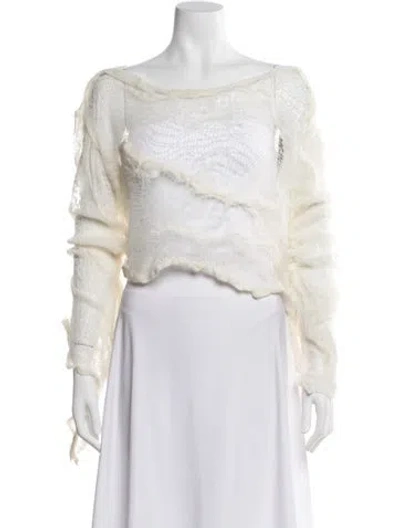 Pre-owned Ann Demeulemeester Bateau Neckline Sweater W/ Tags In Neutral