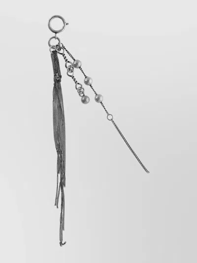 Ann Demeulemeester Beaded Chain Charm Loops Dangling In Gray