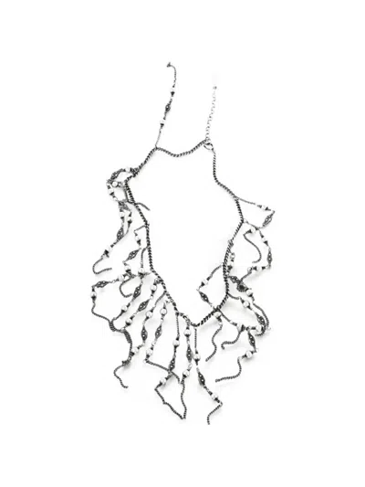 Ann Demeulemeester Beaded Multi-chain Necklace In Metallic