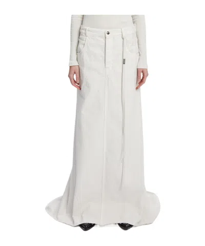 Ann Demeulemeester Belt Loop Skirt In White