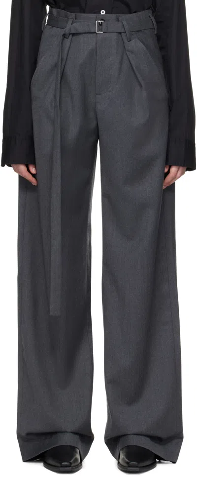 Ann Demeulemeester Gray Linna High-comfort Trousers In 088 Grey Melange
