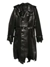 Ann Demeulemeester Belted Double-breasted Coat In Brown