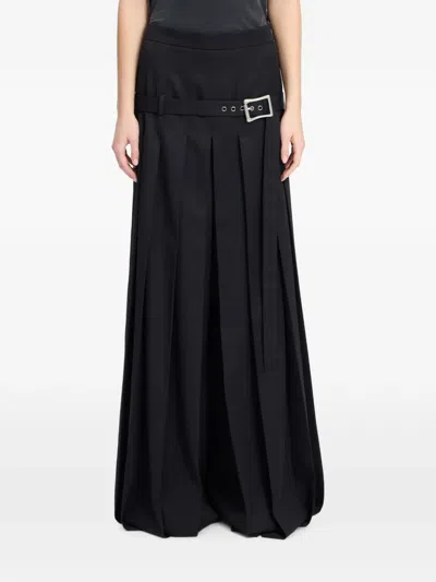 Ann Demeulemeester Belted Pleated Trousers In Black