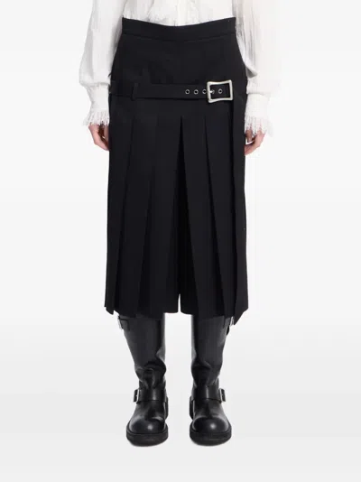 Ann Demeulemeester Belted Pleated Trousers In Black