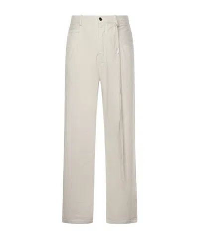 Ann Demeulemeester Belted Straight-leg Pants In White