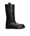 Ann Demeulemeester Bente Low Heels Boots In Black Leather In Black