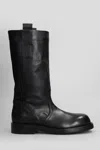 Ann Demeulemeester Bente Low Heels Boots In Black Leather In Black
