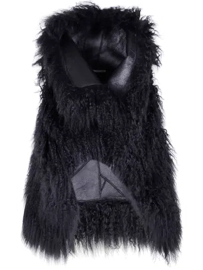 Ann Demeulemeester "bereta" Shearling Waistcoat In Gray
