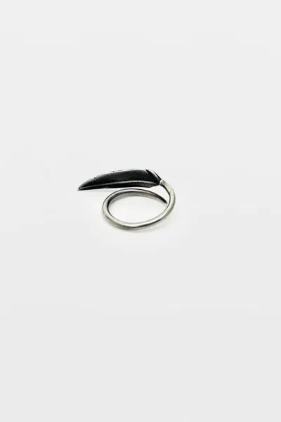 Ann Demeulemeester Berk Feather Ring In Black