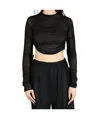Ann Demeulemeester Beta Cropped Open Rib Sweater In Black