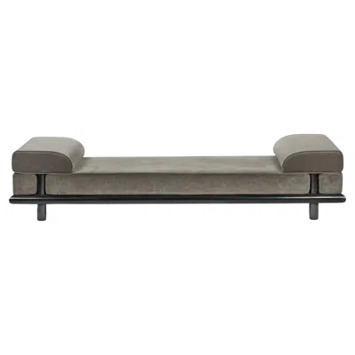 Pre-owned Ann Demeulemeester Beth Daybed In Velvet Mole With Oak Frame Stained Black By