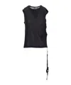 Ann Demeulemeester Biba Sleeveless Top Viscose Cotton Rib In Black