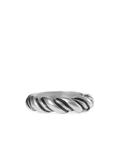 Ann Demeulemeester Bice Twisted Single Ring In Gray