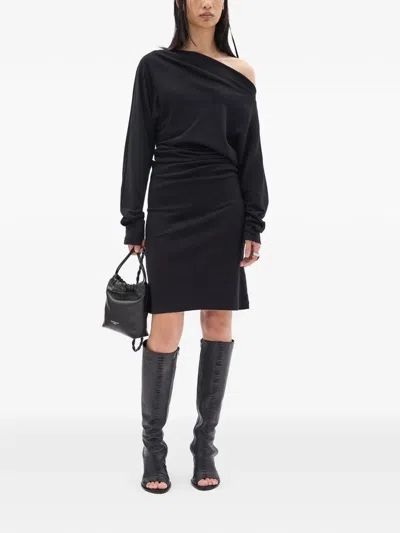 Ann Demeulemeester Bila Dropped-shoulder Midi Dress In Black