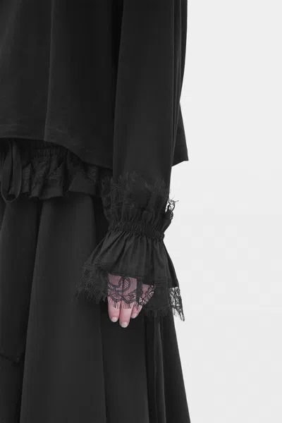 Ann Demeulemeester Birte Cuffs With Lace Ruffles In Black