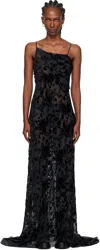 Ann Demeulemeester Black Aaricia Bias Slip Maxi Dress In Black