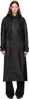 Ann Demeulemeester Black Ansa Double-breasted Trench Coat In Black