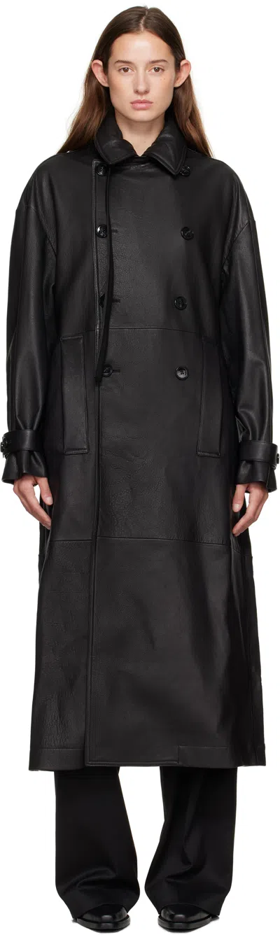 Ann Demeulemeester Black Ansa Double-breasted Trench Coat
