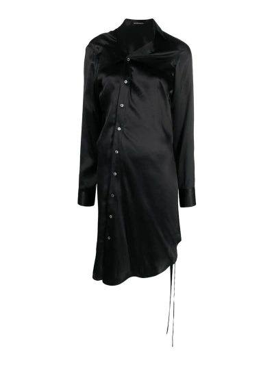 Ann Demeulemeester Black Asymmetric Shirt Dress