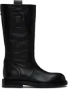 Ann Demeulemeester Bente Low Heels Boots In Black Leather In 099 Black