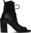 Ann Demeulemeester Woman Ankle Boots Black Size 11 Leather In 099 Black