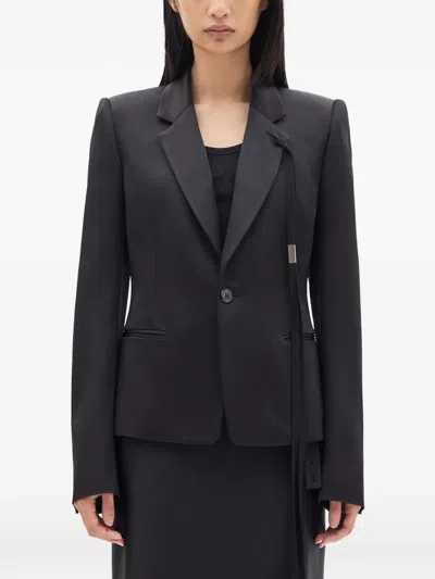 Ann Demeulemeester Black Blazer In Blue