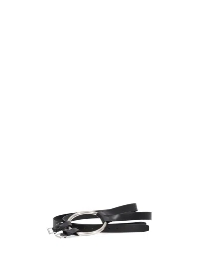 ANN DEMEULEMEESTER BLACK BOBBY DOUBLE BELT