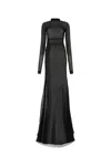 Ann Demeulemeester Long Sleeves High Neck Floor Length Dress
