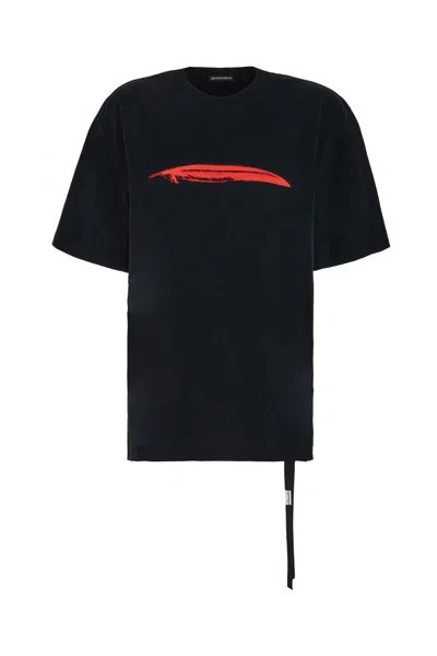 Ann Demeulemeester Black Cotton Oversize T-shirt In 099