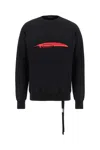 Ann Demeulemeester Feather-print Cotton Sweatshirt In 099
