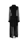 Ann Demeulemeester Georgine Trench With Back Slit And Detachable Belt In Black